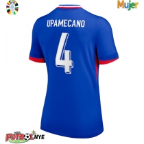 Camiseta Francia Dayot Upamecano #4 Primera Equipación para mujer Eurocopa 2024 manga corta